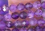 CTG1623 15.5 inches 3mm faceted round tiny amethyst beads