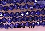 CTG1666 15.5 inches 2mm faceted round tiny blue goldstone beads