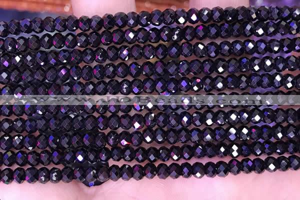 CTG1668 15.5 inches 2.5*4mm faceted rondelle tiny blue spinel beads