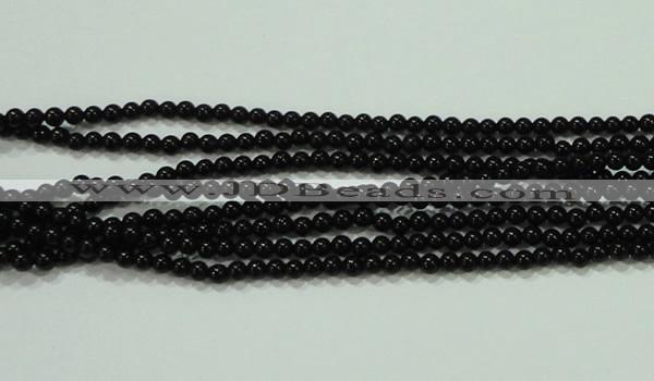 CTG17 15.5 inches 2mm round A grade tiny black agate beads