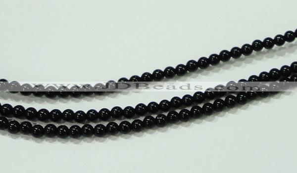 CTG18 15.5 inches 3mm round A grade tiny black agate beads