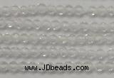 CTG202 15.5 inches 3mm faceted round tiny white crystal beads