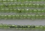 CTG210 15.5 inches 2mm faceted round tiny olive quartz beads