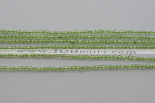 CTG210 15.5 inches 2mm faceted round tiny olive quartz beads