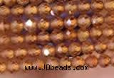 CTG2110 15 inches 2mm faceted round tiny orang garnet beads