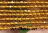 CTG2116 15 inches 2mm faceted round tiny quartz glass beads