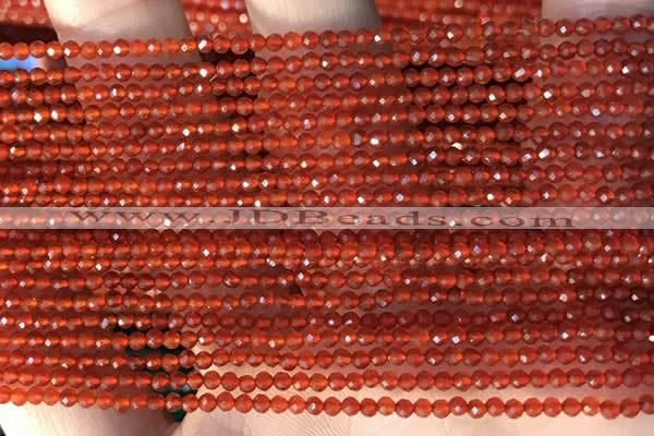 CTG2121 15 inches 2mm,3mm faceted round red agate gemstone beads