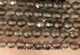 CTG2124 15 inches 2mm,3mm faceted round smoky quartz gemstone beads