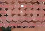 CTG2202 15 inches 2mm,3mm & 4mm faceted round rose quartz beads