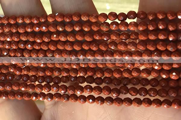 CTG2206 15 inches 2mm,3mm faceted round red jasper beads