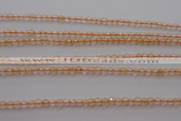 CTG221 15.5 inches 3mm faceted round tiny citrine beads