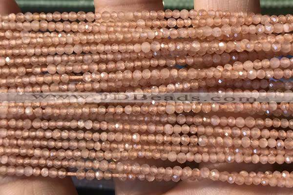 CTG2247 15 inches 2mm faceted round natural sunstone beads