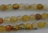 CTG226 15.5 inches 3mm faceted round tiny yellow botswana agate beads