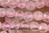 CTG2500 15.5 inches 4mm faceted round rose quartz beads