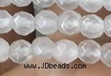 CTG2515 15.5 inches 4mm faceted round white jade beads wholesale