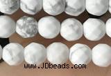 CTG3570 15.5 inches 4mm faceted round white howlite beads