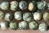 CTG3578 15.5 inches 4mm faceted round rhyolite beads wholesale