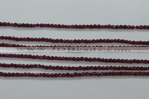 CTG405 15.5 inches 2mm faceted round tiny dyed candy jade beads