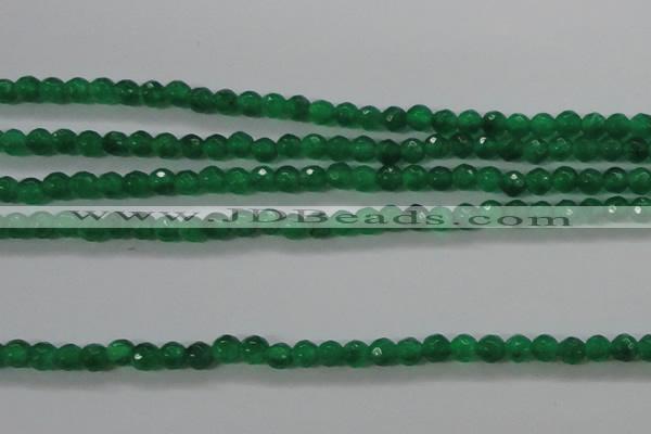 CTG422 15.5 inches 3mm faceted round tiny dyed candy jade beads