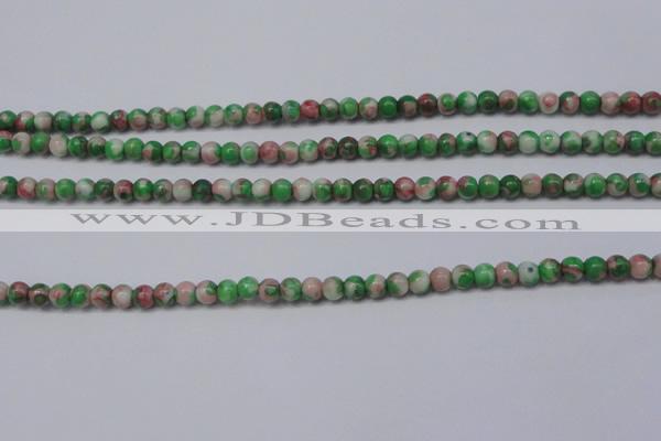 CTG451 15.5 inches 3mm round tiny dyed rain flower stone beads