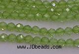 CTG500 15.5 inches 2mm faceted round tiny peridot gemstone beads