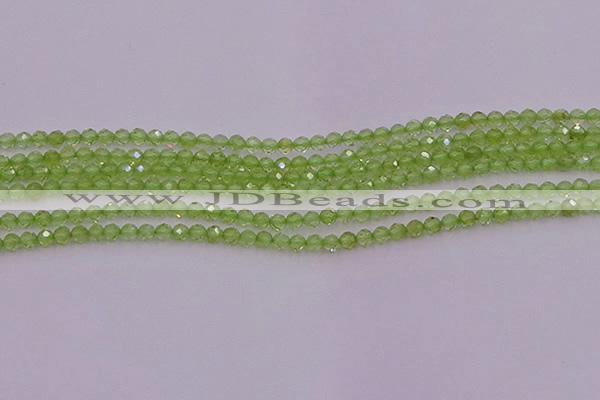 CTG500 15.5 inches 2mm faceted round tiny peridot gemstone beads