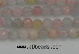 CTG551 15.5 inches 4mm faceted round tiny morganite beads