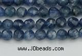 CTG557 15.5 inches 4mm faceted round tiny blue kyanite beads