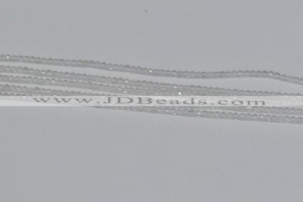 CTG600 15.5 inches 2mm faceted round white crystal beads