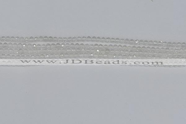 CTG601 15.5 inches 3mm faceted round white crystal beads