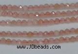 CTG606 15.5 inches 2mm faceted round peach moonstone beads