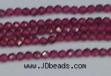 CTG617 15.5 inches 2mm faceted round mozambique red garnet beads