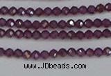 CTG619 15.5 inches 2mm faceted round Indian purple garnet beads