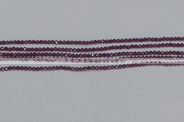 CTG619 15.5 inches 2mm faceted round Indian purple garnet beads