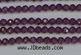 CTG620 15.5 inches 3mm faceted round Indian purple garnet beads