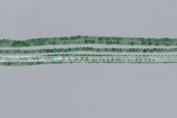 CTG628 15.5 inches 3mm faceted round green strawberry quartz beads