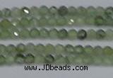 CTG634 15.5 inches 3mm faceted round green rutilated quartz beads