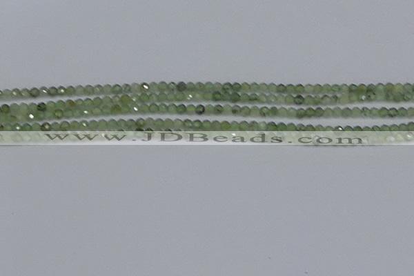 CTG634 15.5 inches 3mm faceted round green rutilated quartz beads