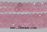 CTG636 15.5 inches 3mm faceted round Madagascar rose quartz beads