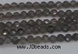 CTG639 15.5 inches 2mm faceted round smoky black obsidian beads