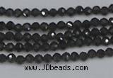 CTG641 15.5 inches 2mm faceted round golden black obsidian beads