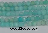 CTG648 15.5 inches 3mm faceted round Peru amazonite beads