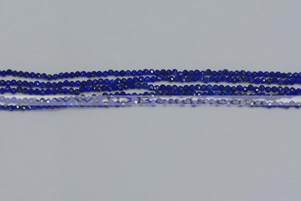 CTG649 15.5 inches 2mm faceted round lapis lazuli gemstone beads