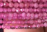 CTG705 15.5 inches 2mm faceted round tiny pink tourmaline beads