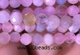 CTG712 15.5 inches 4mm faceted round tiny morganite beads