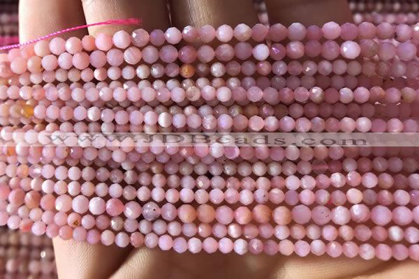 CTG733 15.5 inches 3mm faceted round tiny pink opal beads