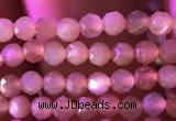 CTG738 15.5 inches 4mm faceted round tiny sunstone beads