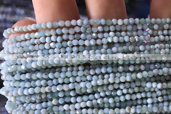 CTG768 15.5 inches 2mm faceted round tiny larimar gemstone beads