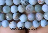 CTG771 15.5 inches 5mm faceted round tiny larimar gemstone beads