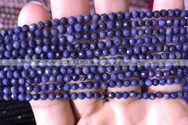 CTG789 15.5 inches 3mm faceted round tiny sapphire gemstone beads